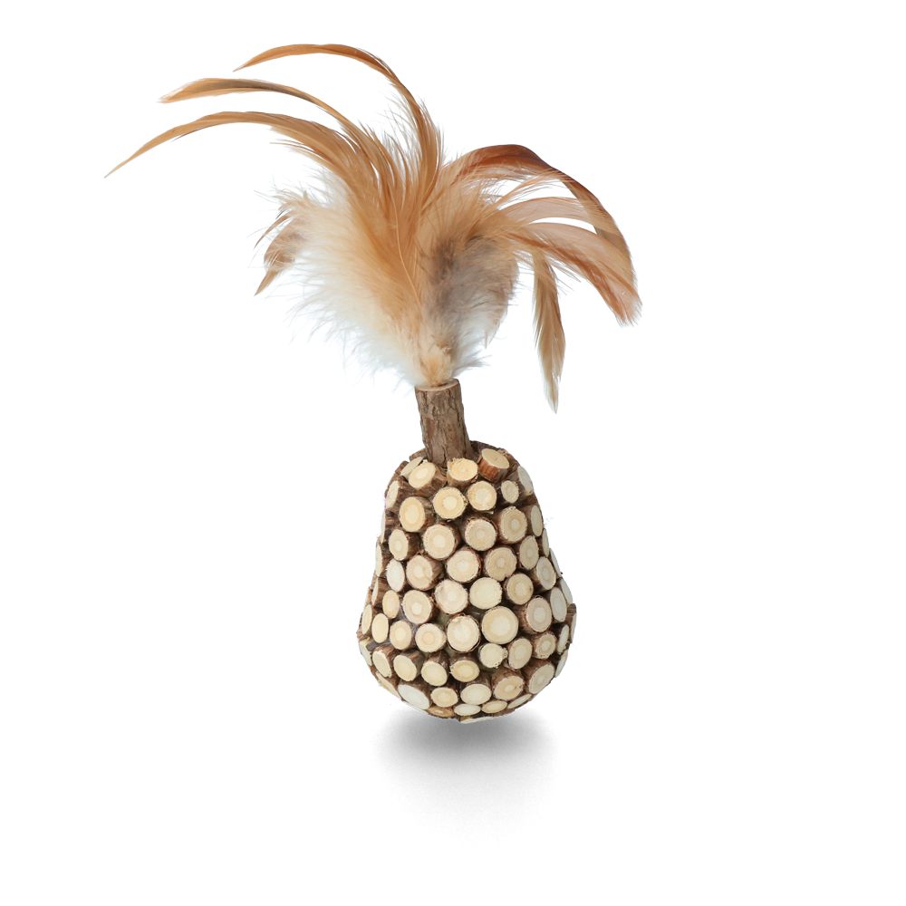 Balancier en bois Addicted! avec plumes pour chat - 22x9x6 cm