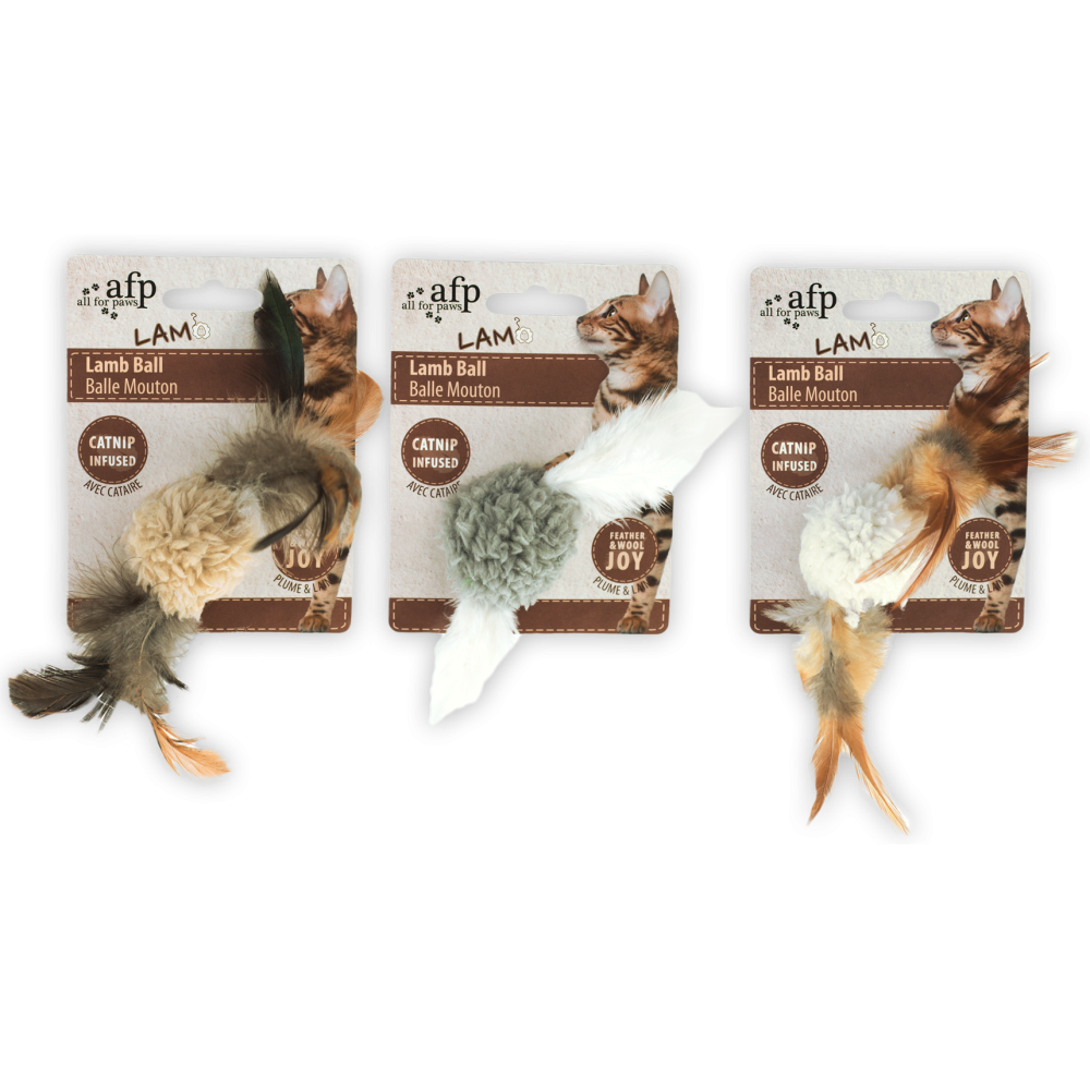 AFP Lambswool - Boule d'agneau 100% naturelle pour chat - Jouet interactif