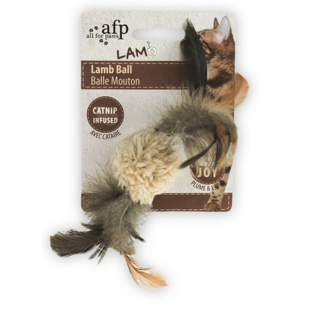 AFP Lambswool - Boule d'agneau 100% naturelle pour chat - Jouet interactif