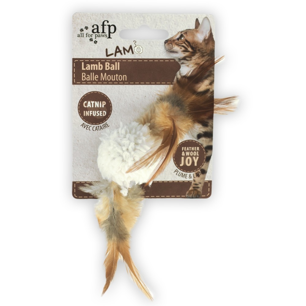 AFP Lambswool - Boule d'agneau 100% naturelle pour chat - Jouet interactif