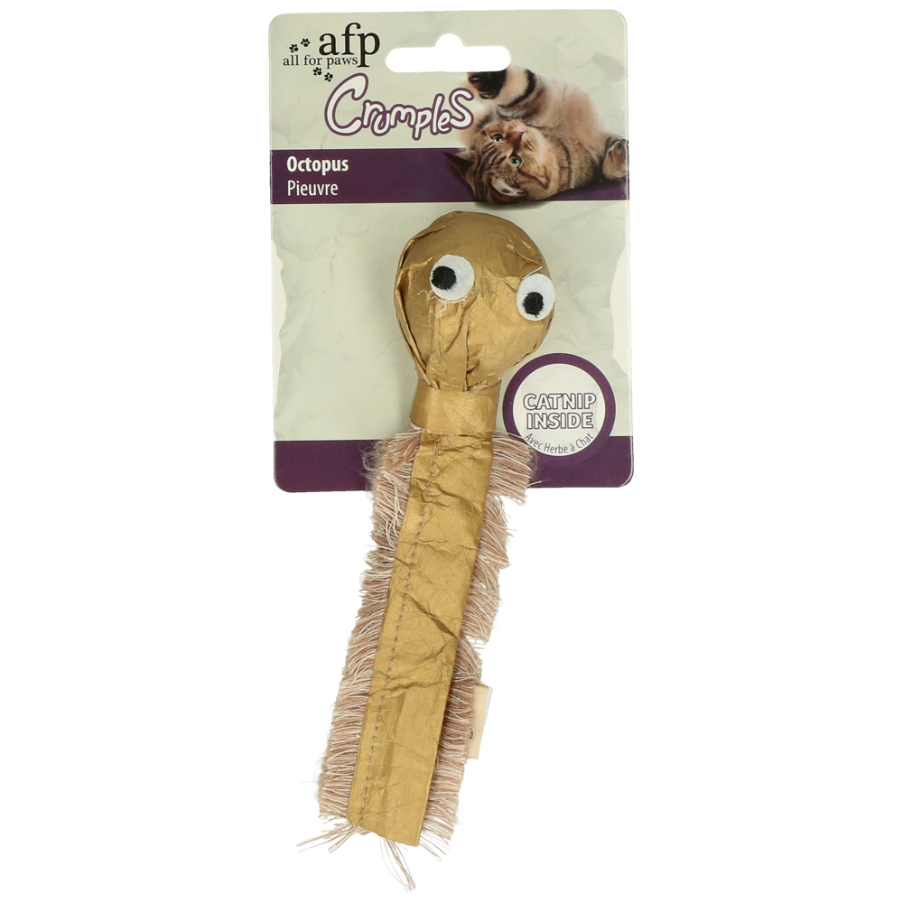 AFP Crumples - Poulpe | Jouet interactif pour chat | Origine France | Dimensions 9.5x21x4.5 cm