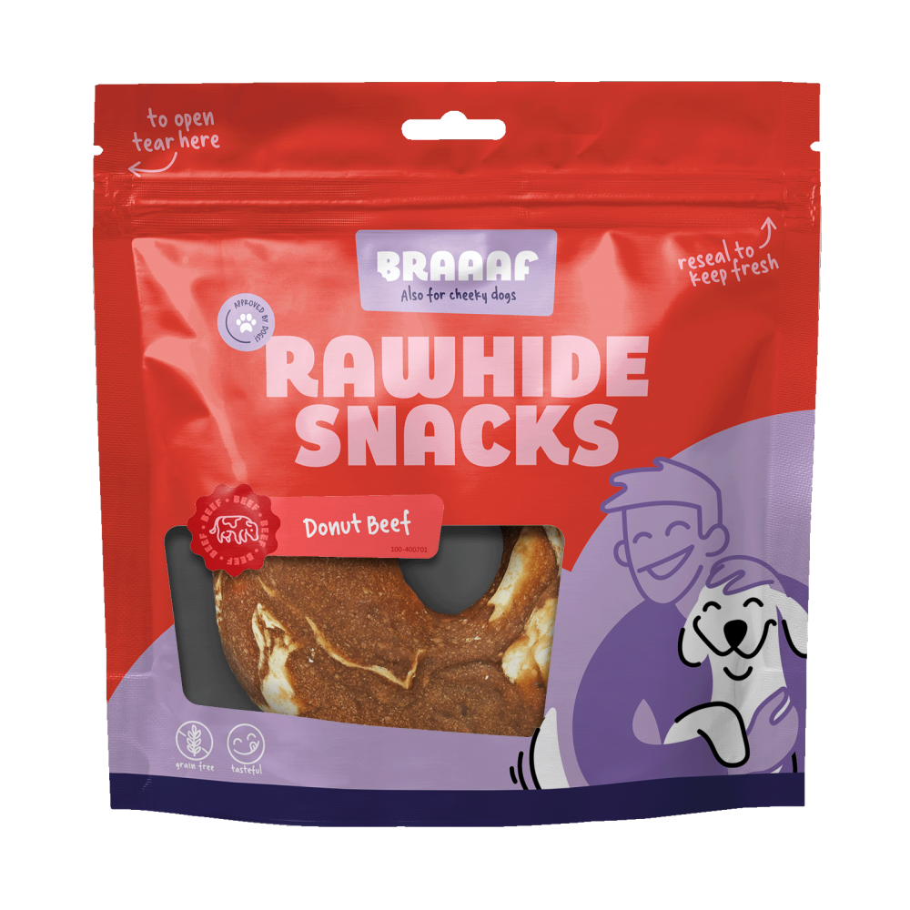 Os à Mâcher Braaaf Donut Bœuf & Poisson pour Chiens