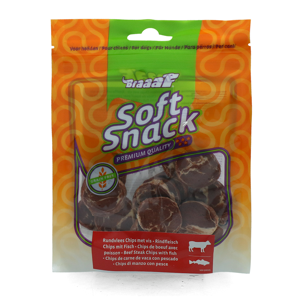 Braaaf Soft Snack Chips - Délicieuses friandises pour chiens