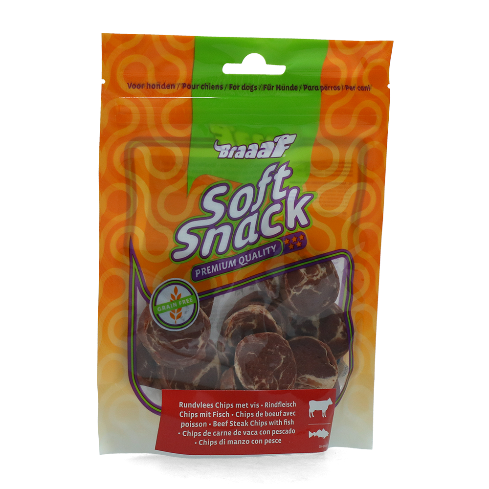 Braaaf Soft Snack Chips - Délicieuses friandises pour chiens
