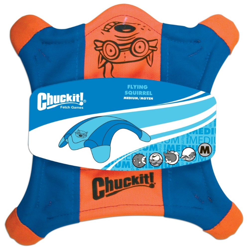 Frisbee Chuckit! Flying Squirrel M pour chiens | Jouet volant interactif