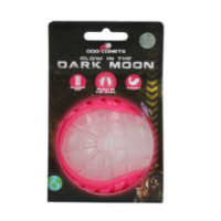 Balle de lune phosphorescente pour chien Comets M Rose - Jouet lumineux pour des jeux nocturnes fun