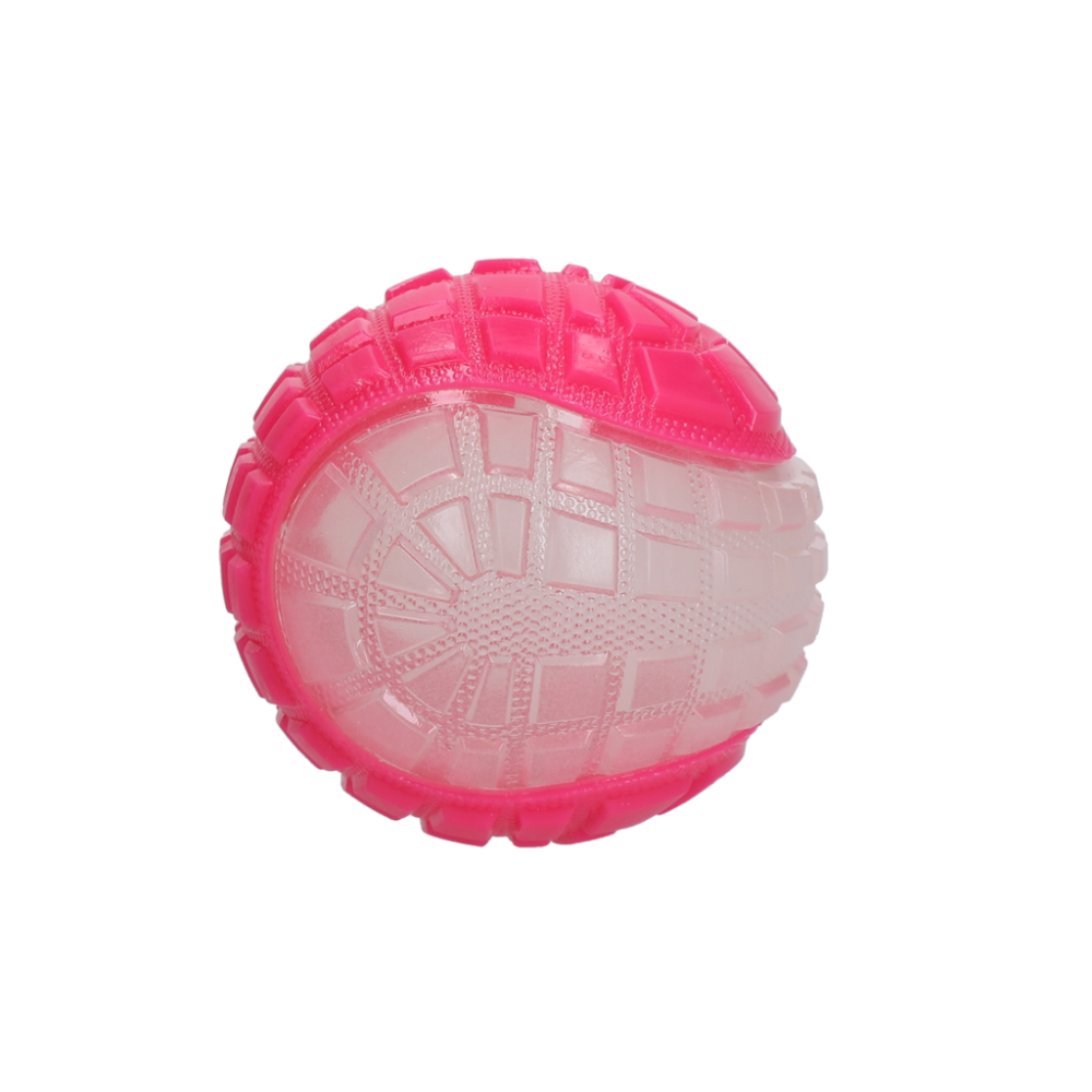 Balle de lune phosphorescente pour chien Comets M Rose - Jouet lumineux pour des jeux nocturnes fun
