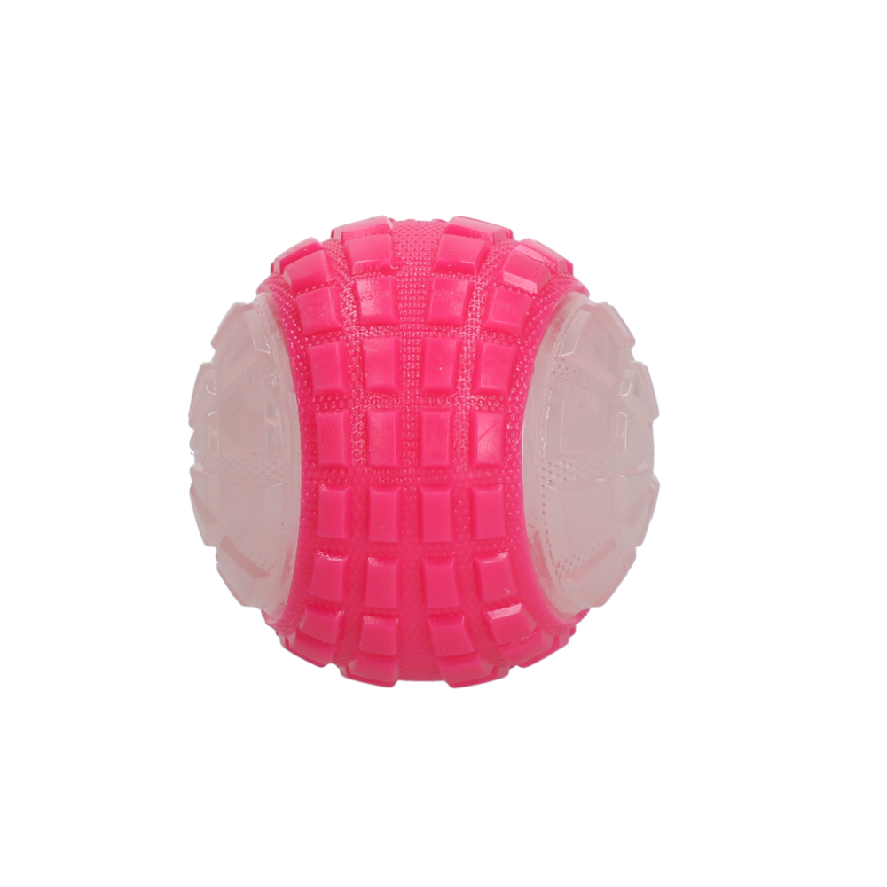 Balle de lune phosphorescente pour chien Comets M Rose - Jouet lumineux pour des jeux nocturnes fun