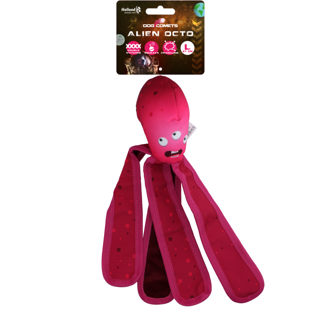 Le jouet pour chien Le Dog Comets Alien Octo L Rose - Amusement intergalactique!