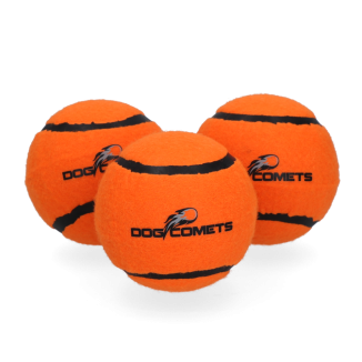 Lot de 3 balles de tennis pour chien Dog Comets Neutron Star - Taille M Orange