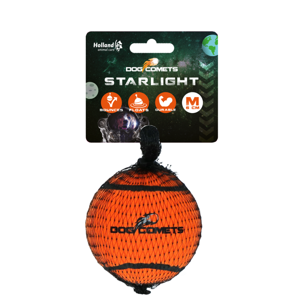 Balle de tennis Dog Comets Starlight M Orange - Fun et durable pour votre chien