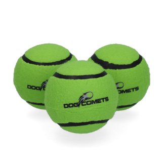 Balle de tennis Dog Comets Starlight M verte (lot de 3) - Amusez votre chien avec style!