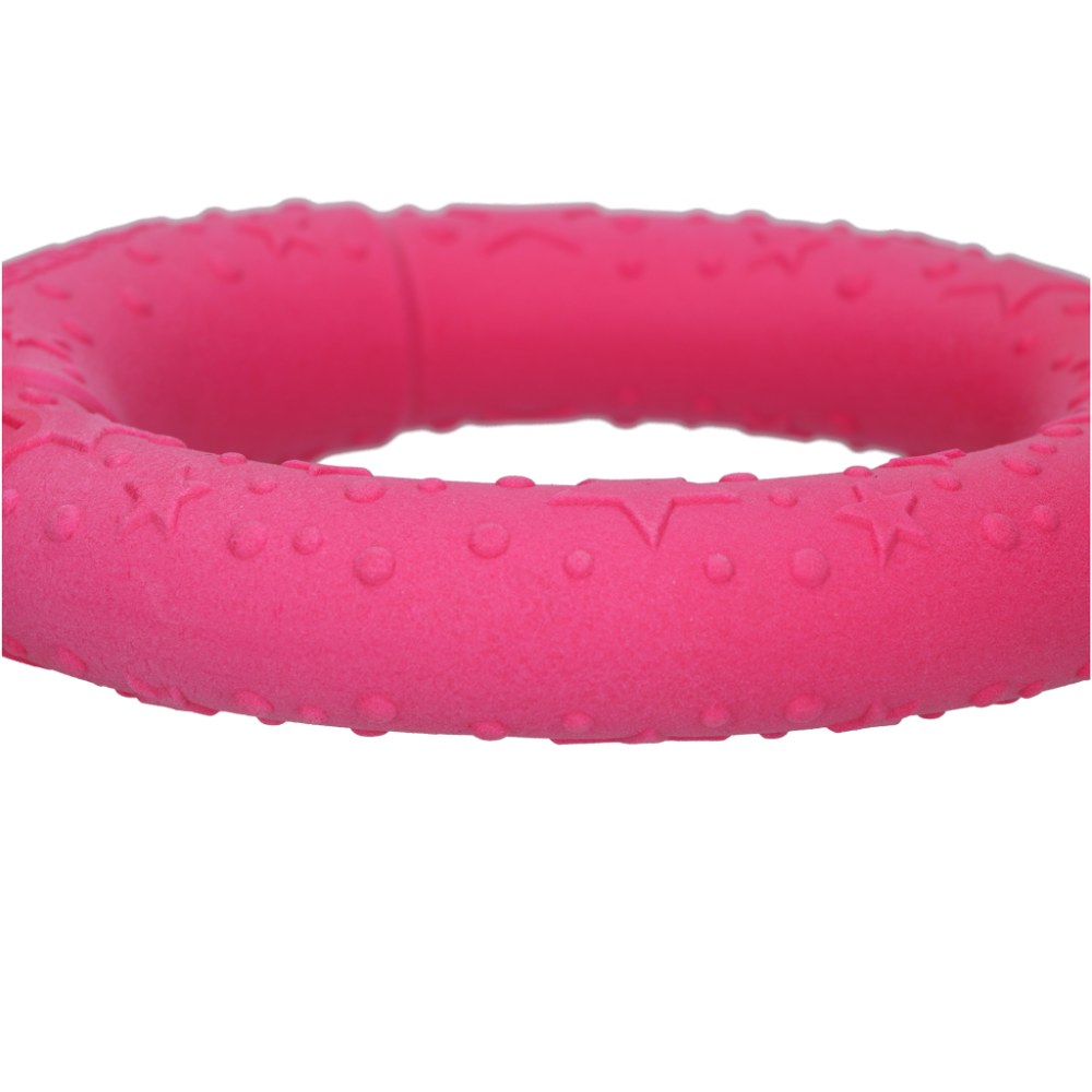 Anneau UFO Dog Comets Rose - Jouet pour Chien Ludique et Coloré