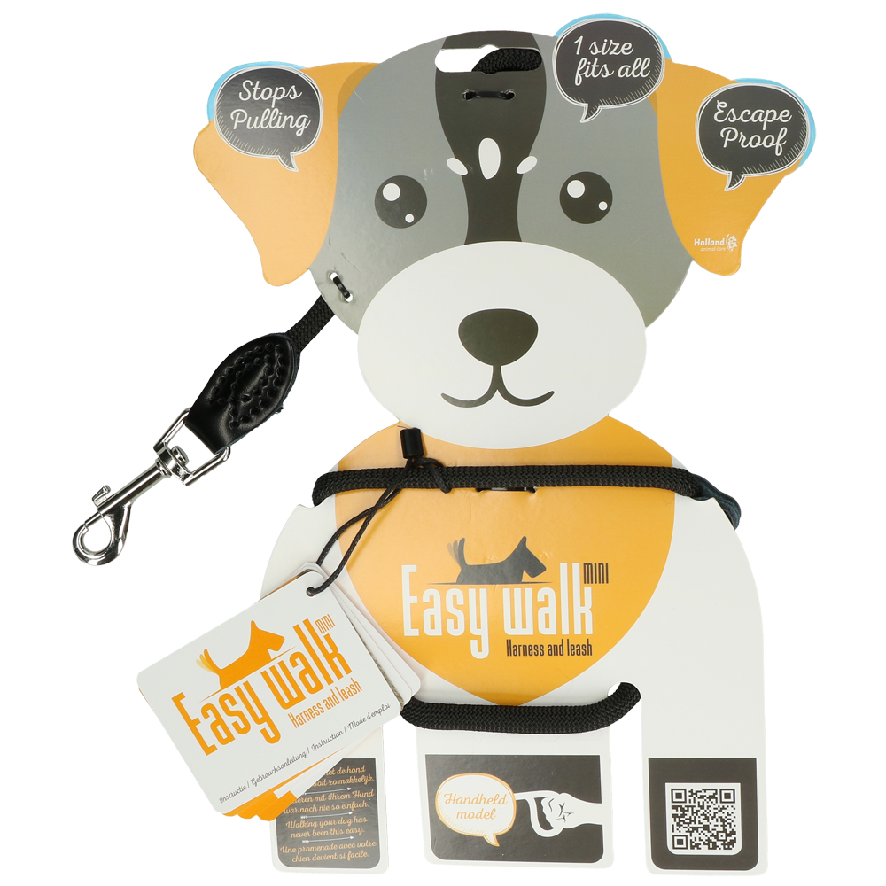 Balade facile pour chien avec le Easy Walk Modèle Épaule Noir - Mini 