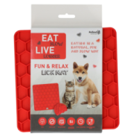 Tapis à Léchouiller Eat Slow Live Longer Rouge - Conçu pour les chiens