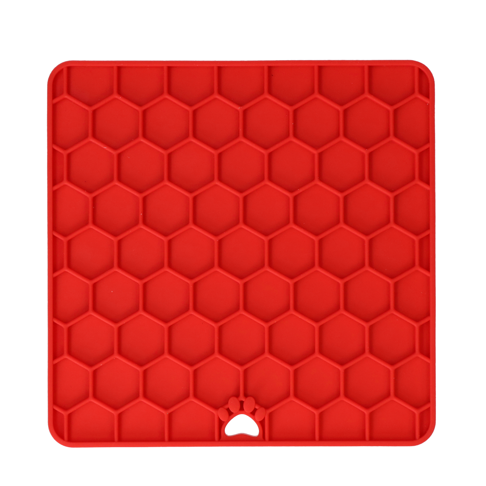 Tapis à Léchouiller Eat Slow Live Longer Rouge - Conçu pour les chiens