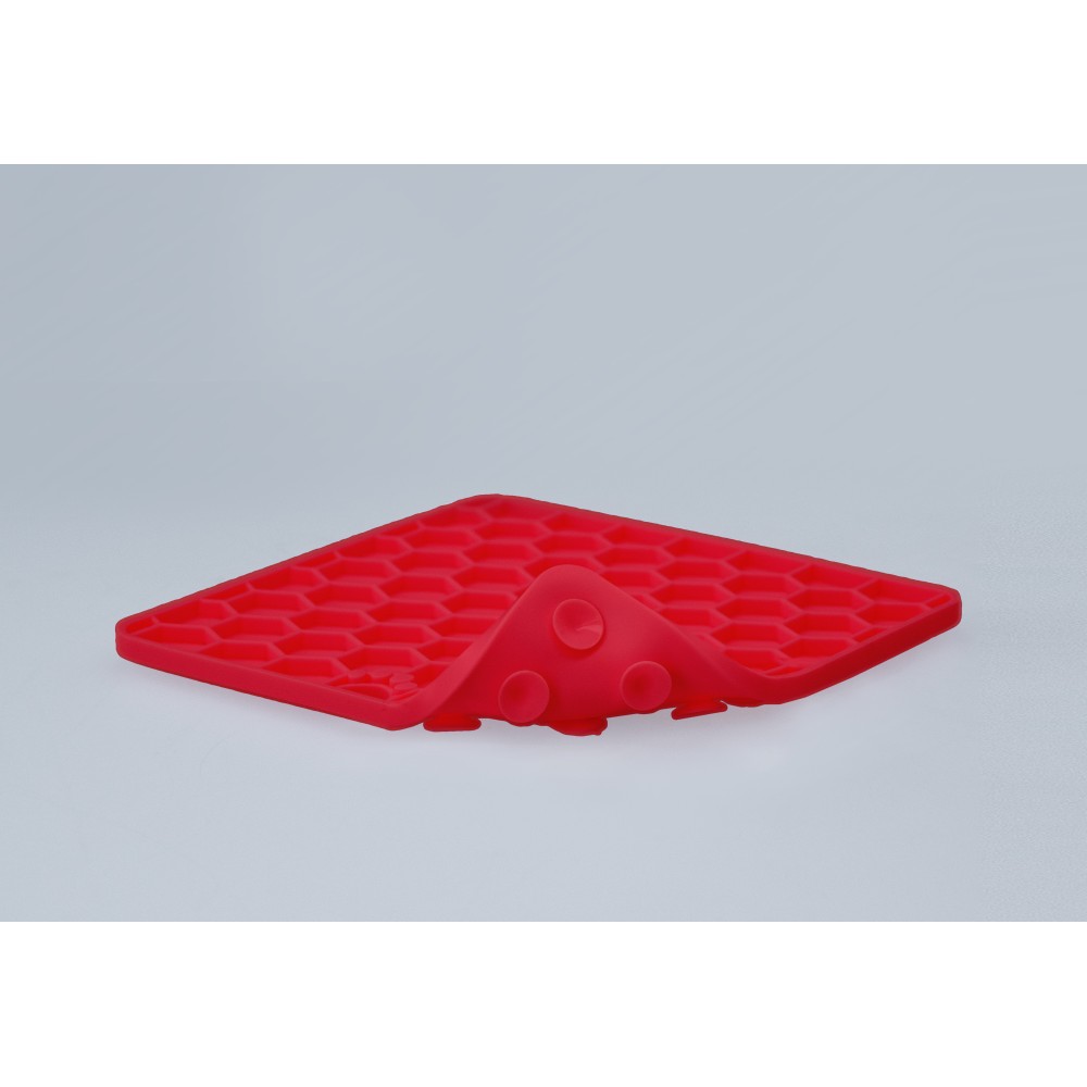 Tapis à Léchouiller Eat Slow Live Longer Rouge - Conçu pour les chiens