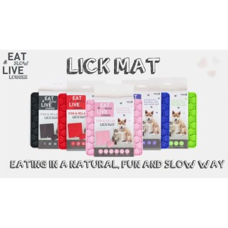 Tapis à Léchage Eat Slow Live Longer Rose - Nid d'Abeille - 23x19x1 cm