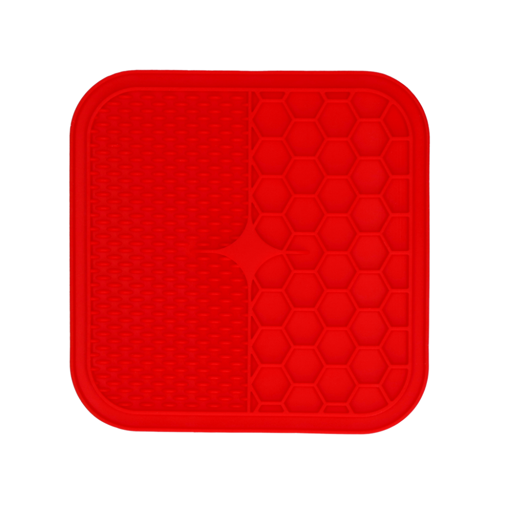 Tapis à Léchouiller Double M Rouge - Pour une vie plus longue et saine!