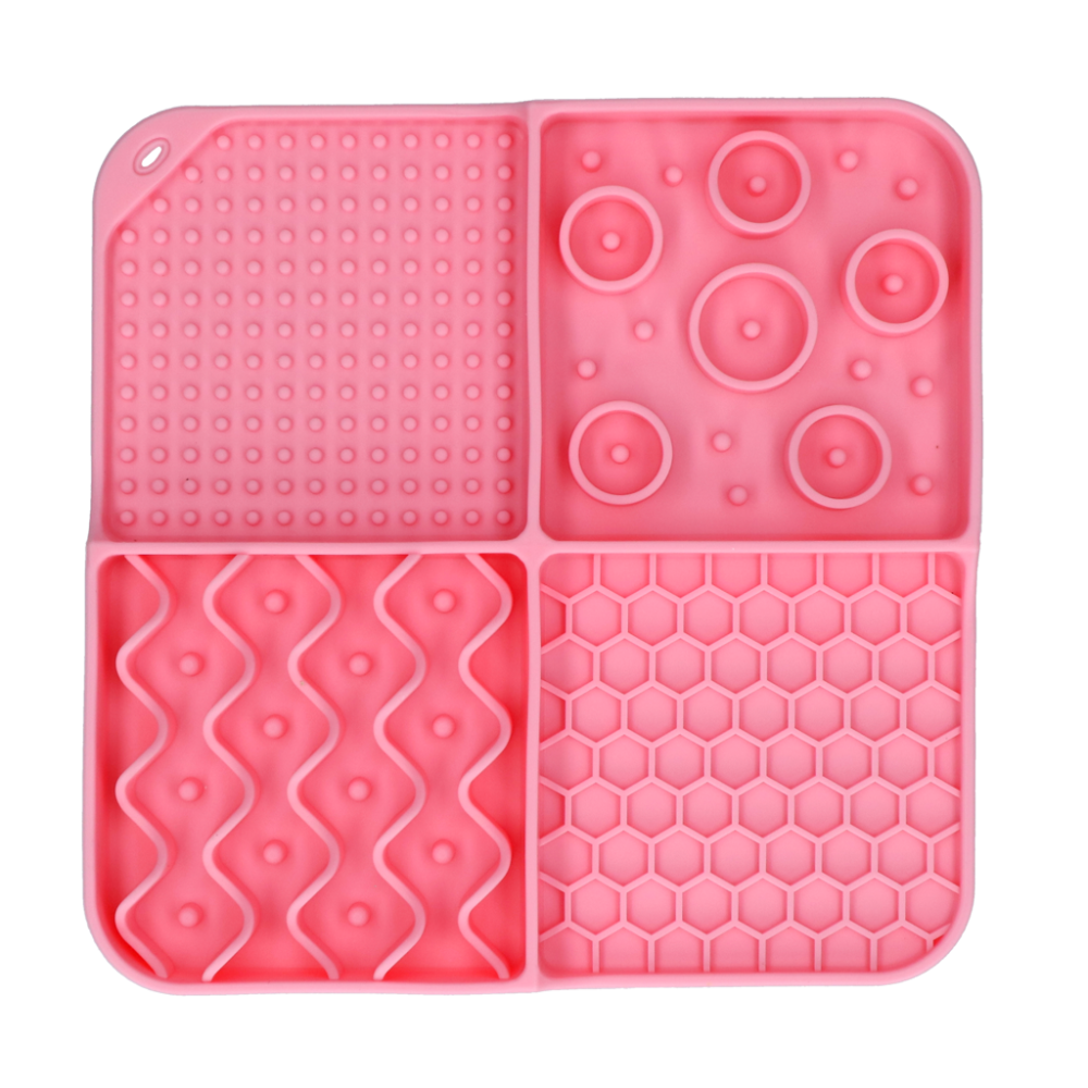 Tapis à Léchage Eat Slow Live Longer - Rectangle Rose | Dimensions 3.4x21.1x25.5 cm