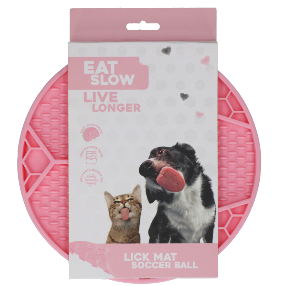 Tapis à Laper Anti-glouton pour Chien | Eat Slow Live Longer Ballon de Foot Rose