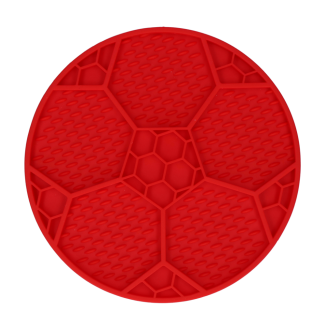 Tapis à Léchouiller Anti-glouton pour Chien - Ballon de Foot Rouge