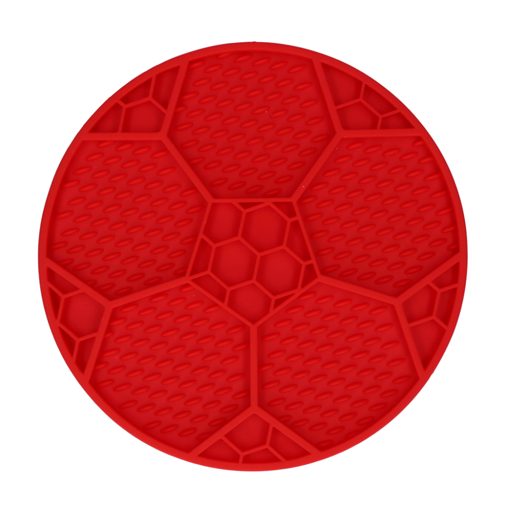 Tapis à Léchouiller Anti-glouton pour Chien - Ballon de Foot Rouge
