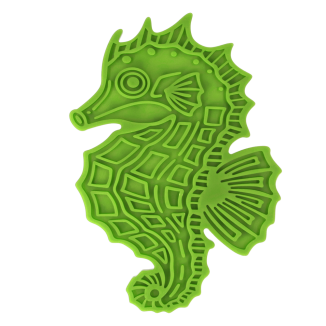 Tapis à Laper pour Chien - Eat Slow Live Longer Hippocampe Vert