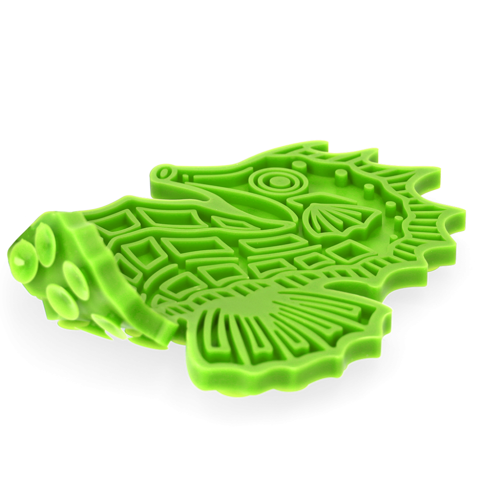 Tapis à Laper pour Chien - Eat Slow Live Longer Hippocampe Vert