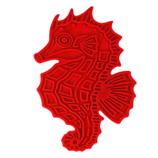 Tapis à Laper pour Chien Hippocampe Rouge - Mangez Lentement, Vivez Plus Longtemps