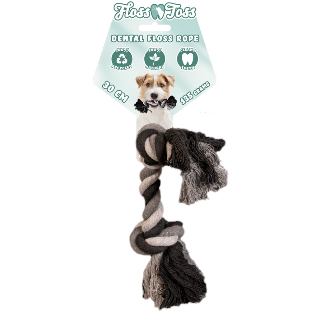 Corde Dentaire à Lancer pour Chien - Floss Toss 2 Noeuds