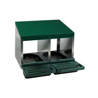 Pondoir pour volailles Gaun - 2 compartiments, fond en plastique