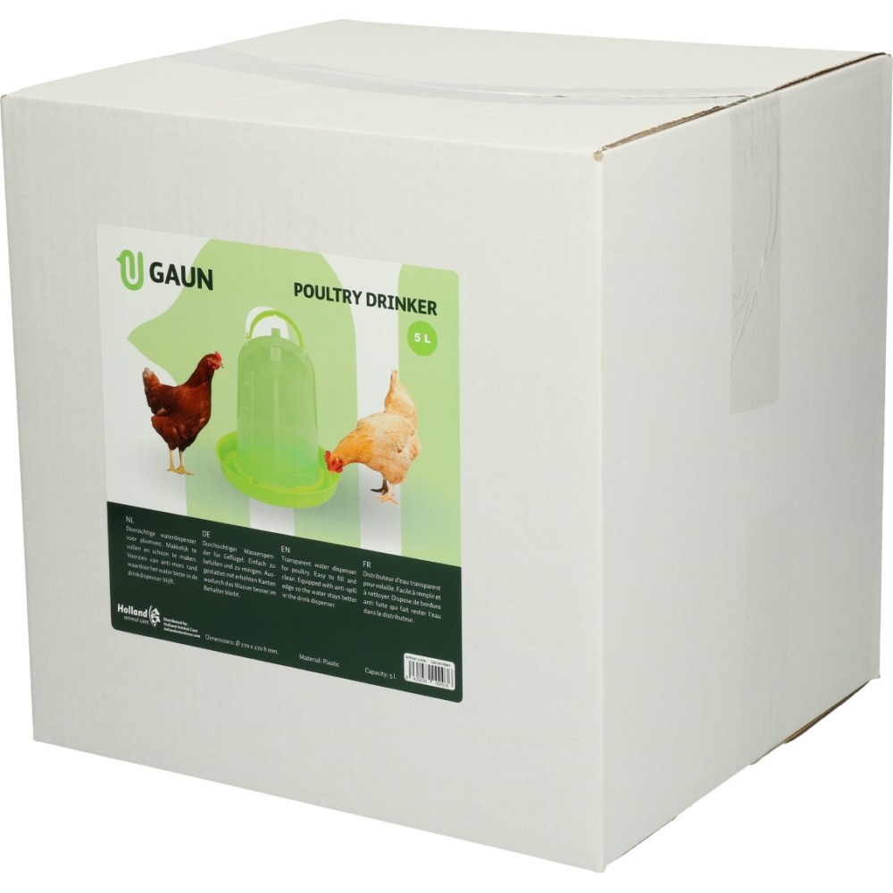 Abreuvoir Volaille Vert Citron 5L - Pratique et Coloré pour Vos Oiseaux