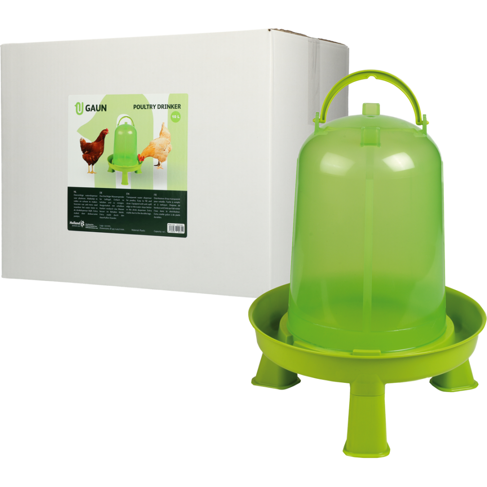 Abreuvoir Poulet Gaun Vert Citron 10L avec Pieds | Spacieux et Coloré