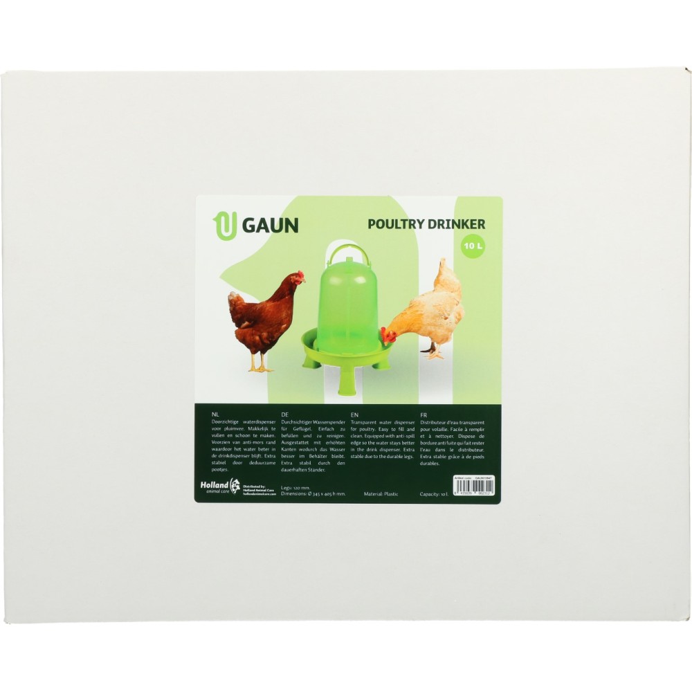 Abreuvoir Poulet Gaun Vert Citron 10L avec Pieds | Spacieux et Coloré