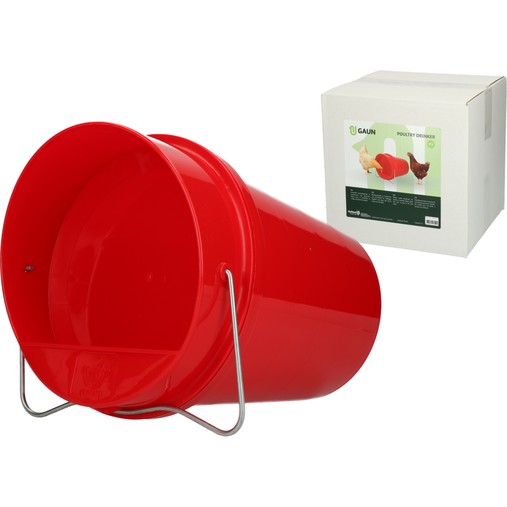 Abreuvoir Plastique Volaille Gaun 6L Rouge - Compact et pratique