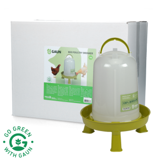 Abreuvoir Volaille Bio Vert Citron 10L avec Pieds - Gaun | OISEAU