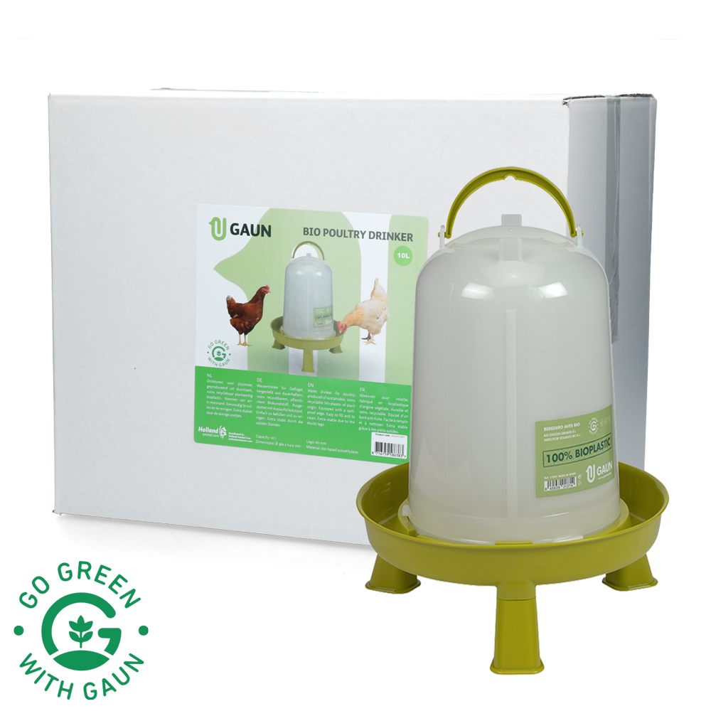 Abreuvoir Volaille Bio Vert Citron 10L avec Pieds - Gaun | OISEAU