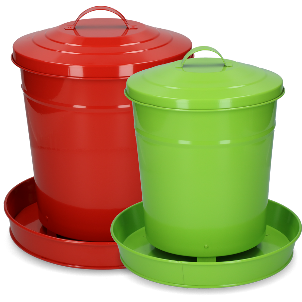 Abreuvoir Poulet Gaun Métal Rouge 6 kg - Hydratez vos poules avec style!
