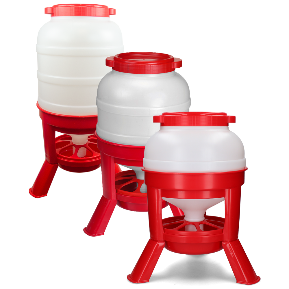 Abreuvoir Poulet Gaun Rouge 30L avec Pieds - Pratique et Coloré