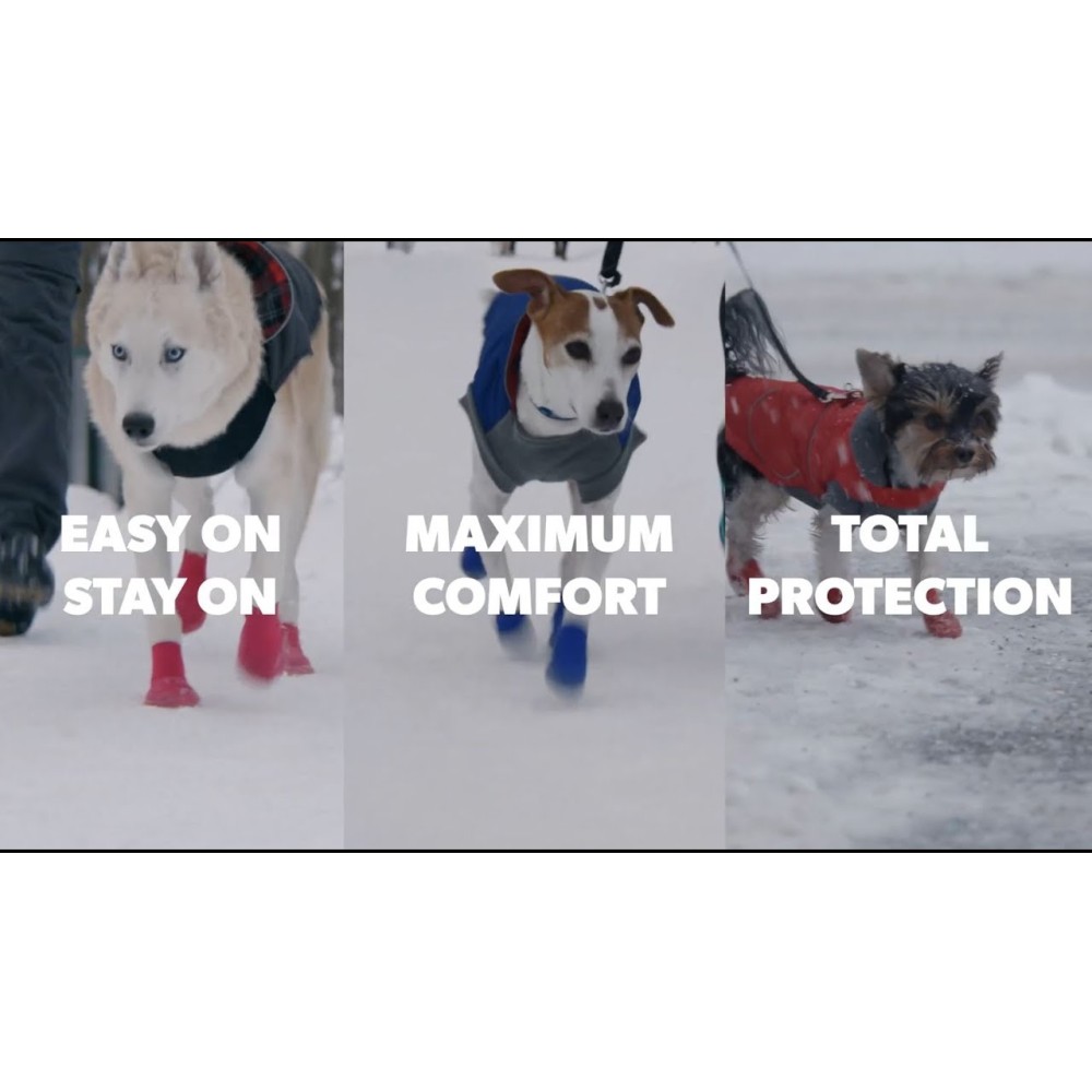 Chaussons pour Chien Goo-eez Lites 4 Pack XS Rouge/Noir - Confort et Style