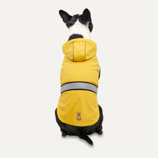 Imperméable Réfléchissant à Capuche pour Chien XS Jaune/Gris - Goo-eez