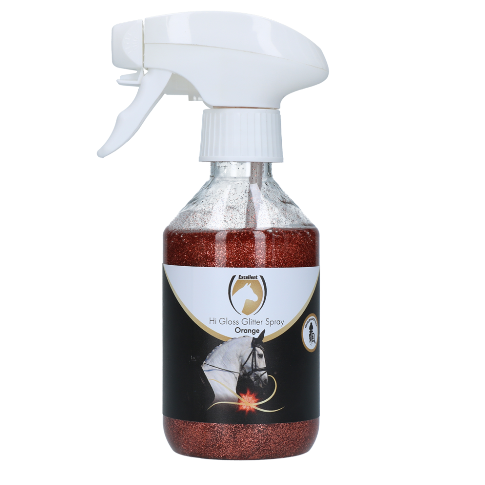 Excellent Spray Brillant pour Chevaux à Paillettes Orange 250 ml - Éclat et brillance assurés