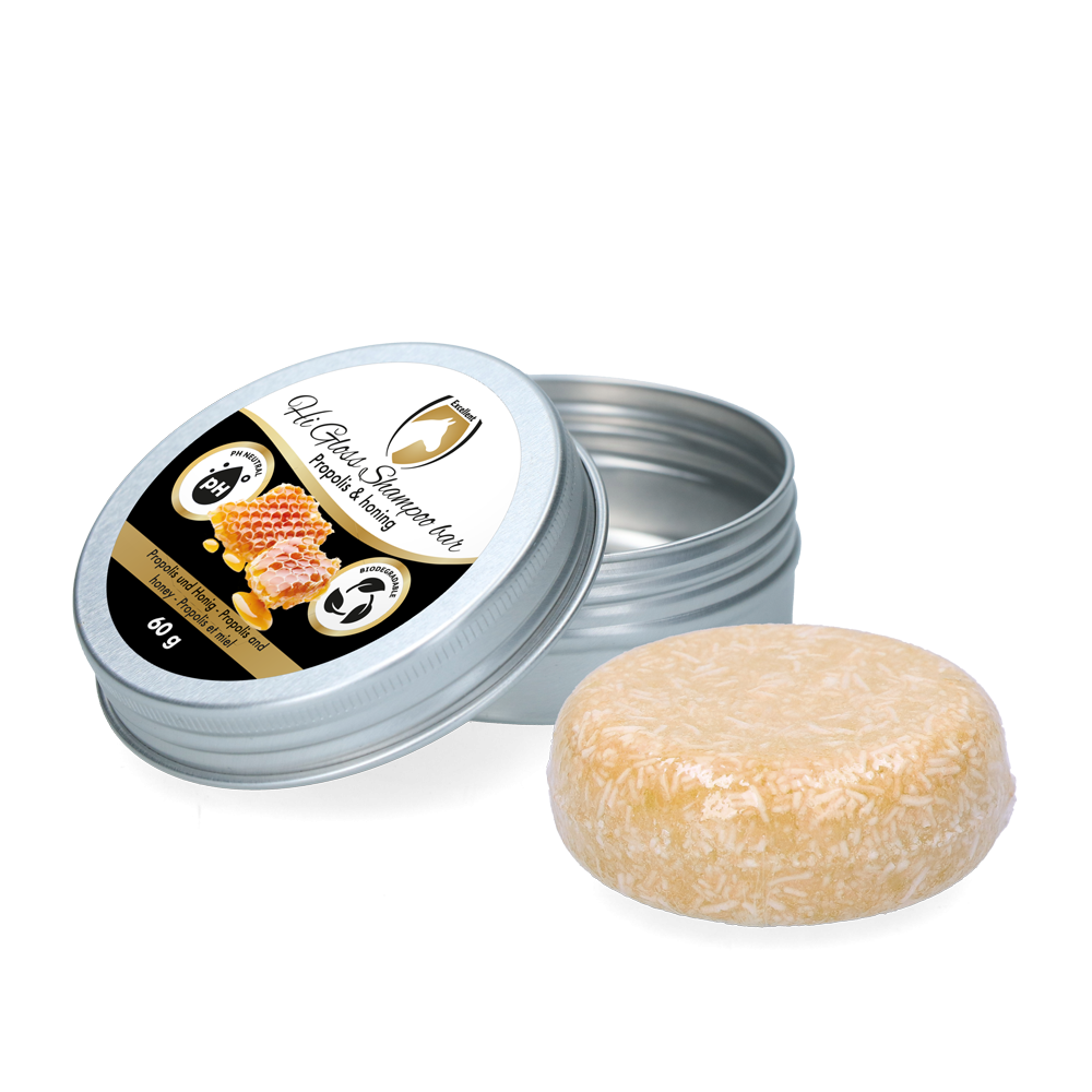 Shampoing Solide Brillant pour Chevaux Propolis & Miel 60 g - Naturel & Efficace