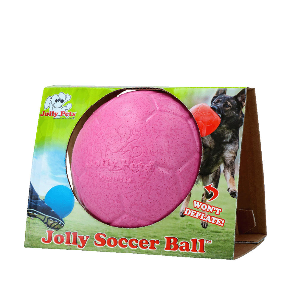 Ballon de football Jolly rose S (15 cm) - Parfait pour le divertissement de votre chien 