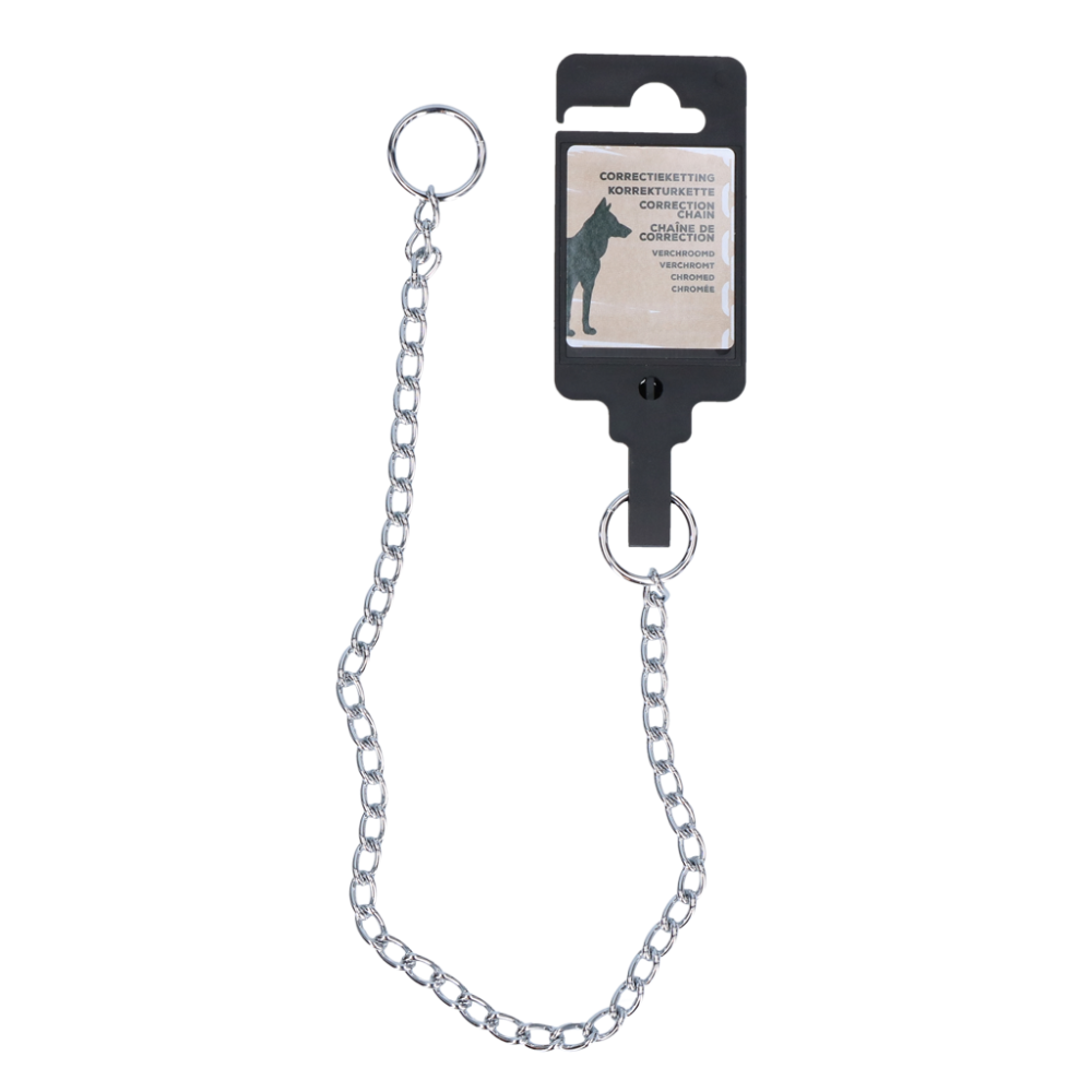 Chaîne de correction chromée 2 x 400 mm - Idéale pour chiens - Qualité supérieure