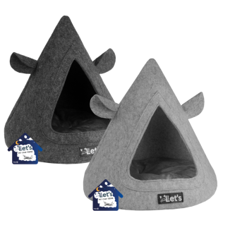 Tente de lit pour animaux Let's sleep Pet Cave TeePee Anthracite 45x50x11 cm