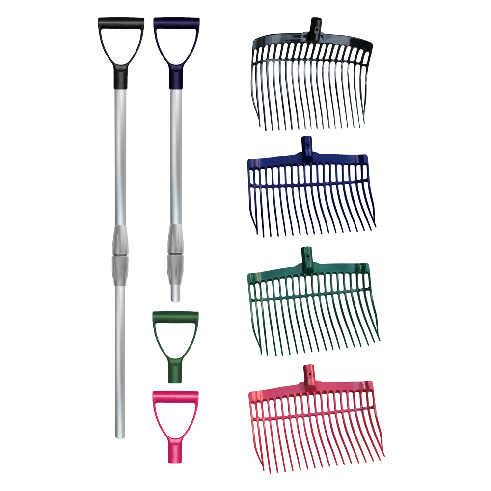 Fourchette à raser avec manche bleu - Pratique et efficace pour les chevaux