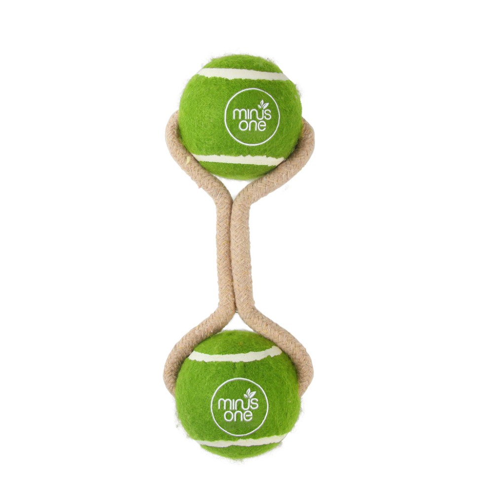 Balle de Tennis pour Chien avec Corde Double - Taille Idéale