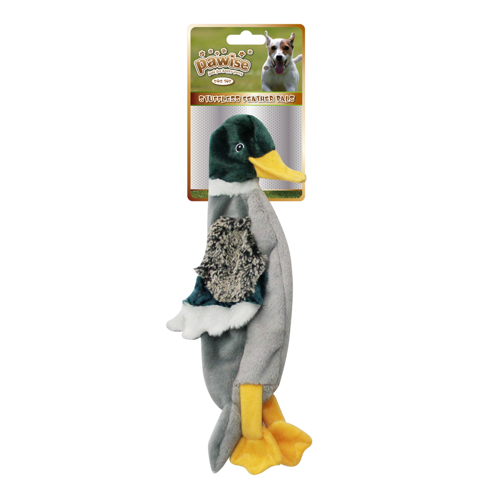 Jouet pour chien Pawise Stuffless Feather Pals Canard S
